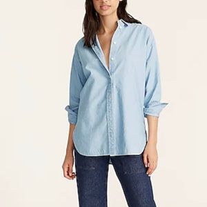 J.Crew Relaxed Fit Chambray Shirt, Size L